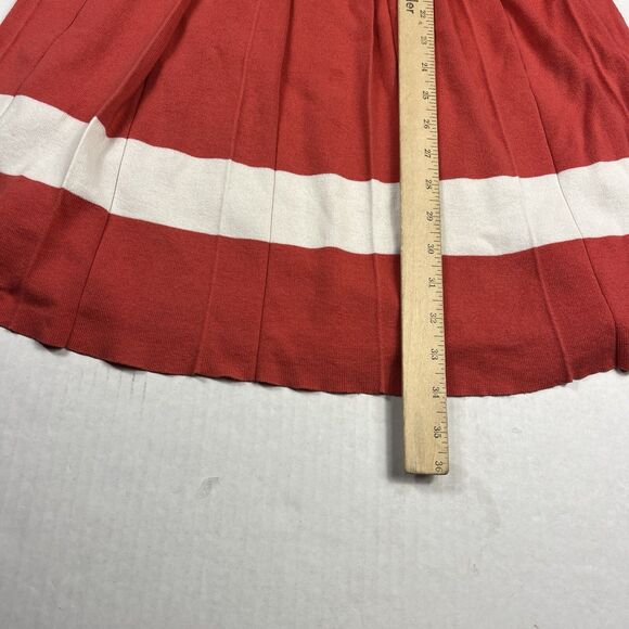 Trina Turk Fit & Flare Sweater Dress Striped Pleated Short Sleeve Retro S/M FLAW - Picture 6 of 13